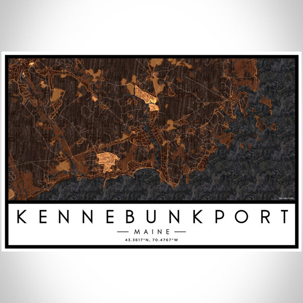Kennebunkport - Maine Map Print in Ember