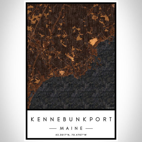 Kennebunkport - Maine Map Print in Ember