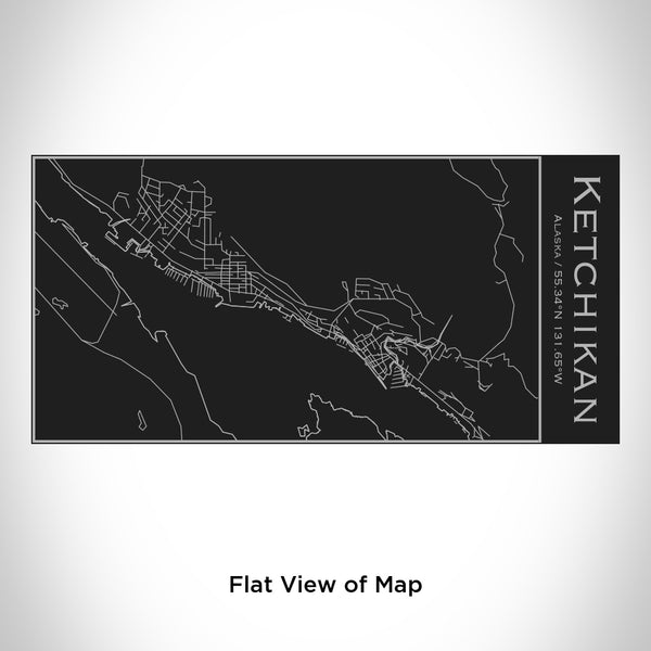 Ketchikan - Alaska Map Insulated Bottle in Matte Black