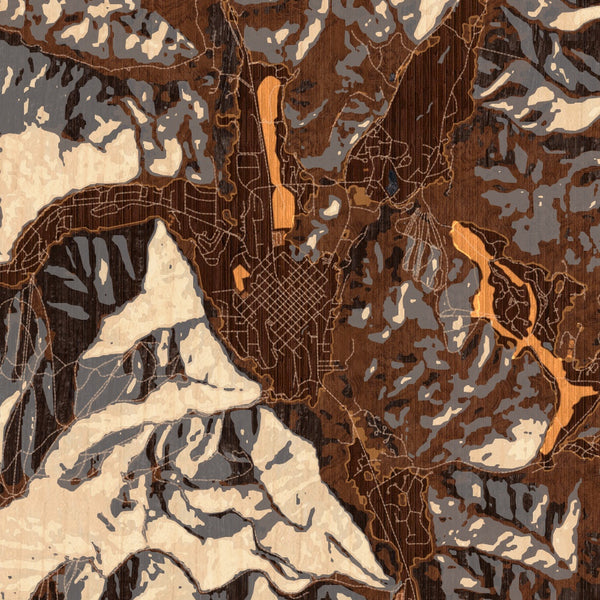 Ketchum - Idaho Map Print in Ember