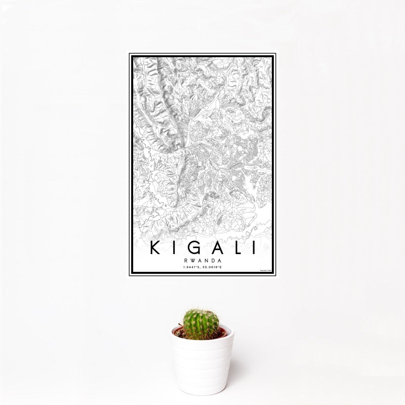Kigali - Rwanda Classic Map Print