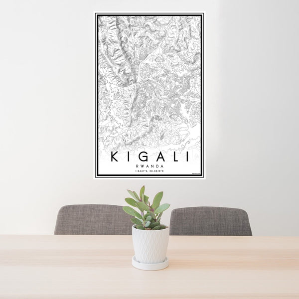 Kigali - Rwanda Classic Map Print