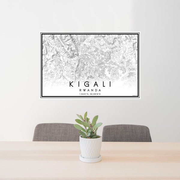 Kigali - Rwanda Classic Map Print