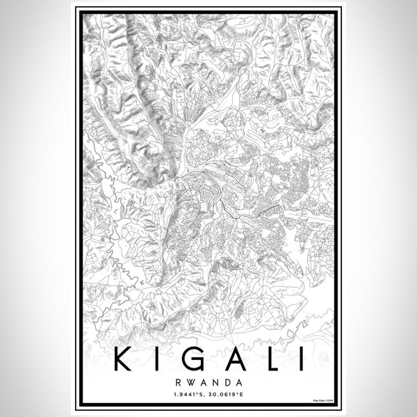 Kigali - Rwanda Classic Map Print