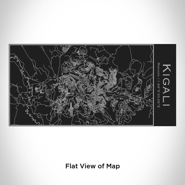 Kigali - Rwanda Map Insulated Bottle in Matte Black