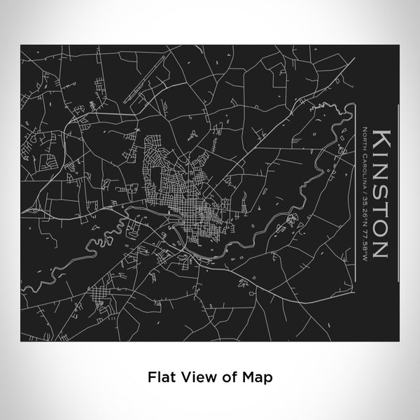 Rendered View of Kinston North Carolina Map Engraving on 20oz Stainless Steel Insulated Bottle with Bamboo Top in Black