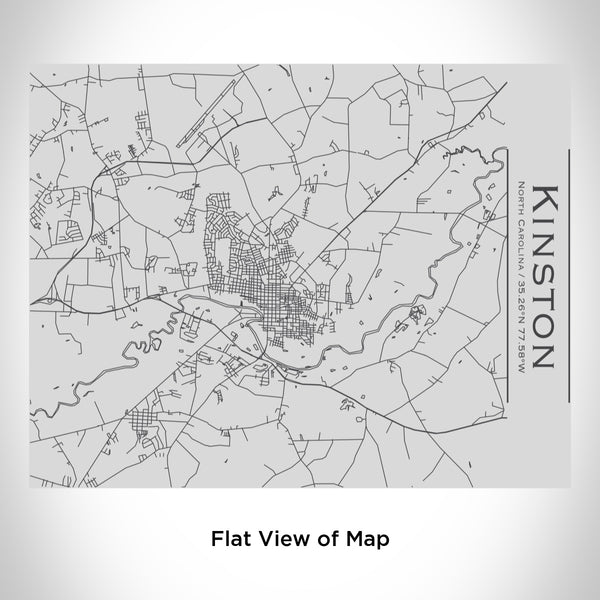 Rendered View of Kinston North Carolina Map Engraving on 20oz Stainless Steel Insulated Bottle with Bamboo Top