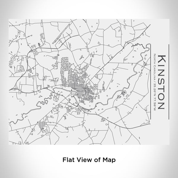 Rendered View of Kinston North Carolina Map Engraving on 20oz Stainless Steel Insulated Bottle with Bamboo Top in White