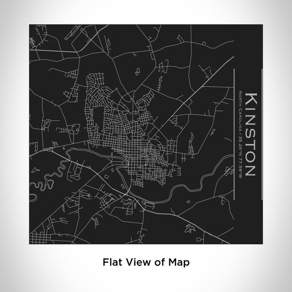Rendered View of Kinston North Carolina Map Engraving on 17oz Stainless Steel Insulated Tumbler in Black