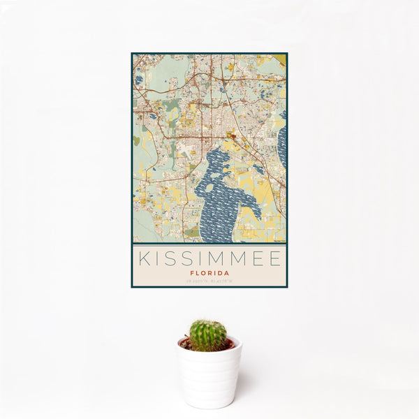 Kissimmee - Florida Map Print in Woodblock