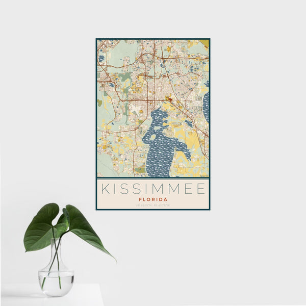 Kissimmee - Florida Map Print in Woodblock