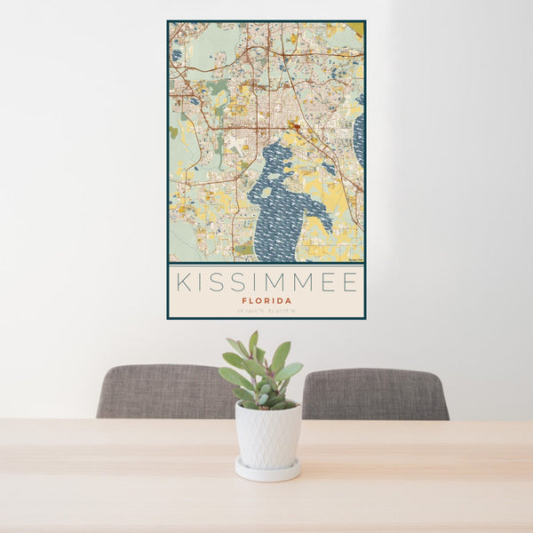 Kissimmee - Florida Map Print in Woodblock
