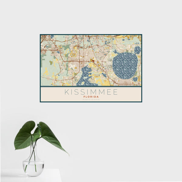 Kissimmee - Florida Map Print in Woodblock