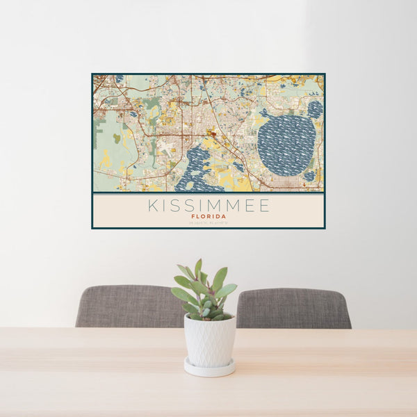 Kissimmee - Florida Map Print in Woodblock