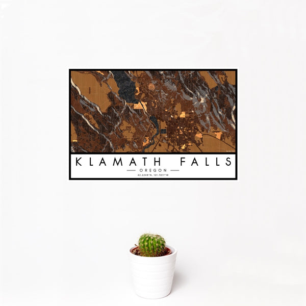 Klamath Falls - Oregon Map Print in Ember