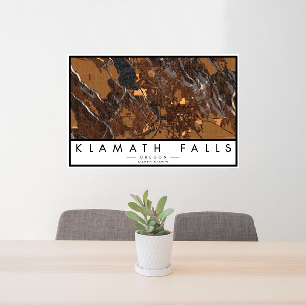 Klamath Falls - Oregon Map Print in Ember