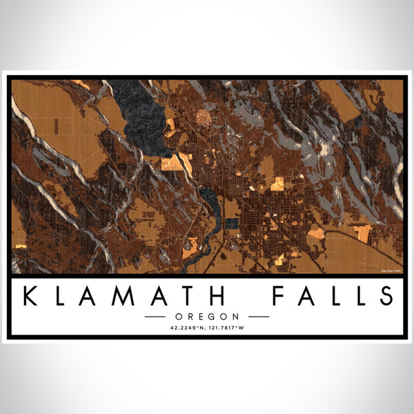 Klamath Falls - Oregon Map Print in Ember