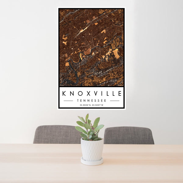 Knoxville - Tennessee Map Print in Ember