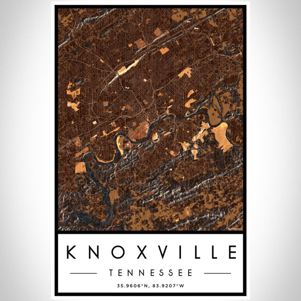 Knoxville - Tennessee Map Print in Ember
