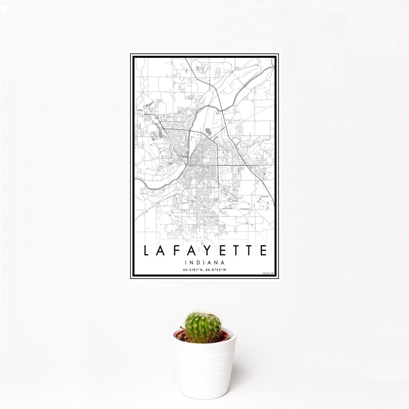 Lafayette - Indiana Classic Map Print