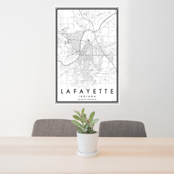 Lafayette - Indiana Classic Map Print