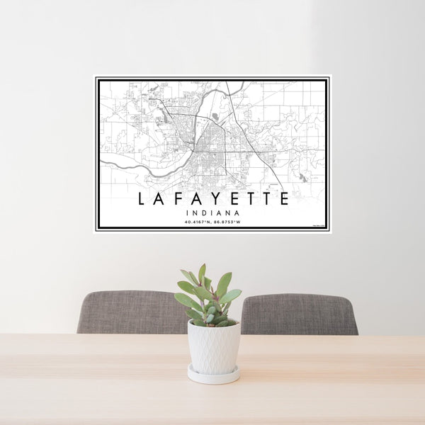 Lafayette - Indiana Classic Map Print