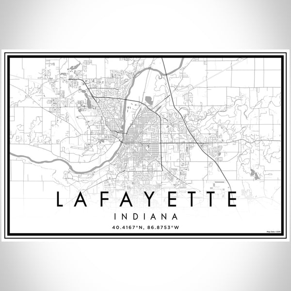Lafayette - Indiana Classic Map Print
