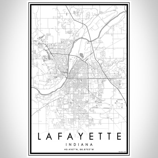 Lafayette - Indiana Classic Map Print