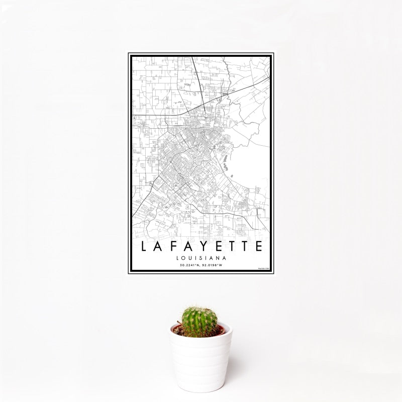 Lafayette - Louisiana Classic Map Print