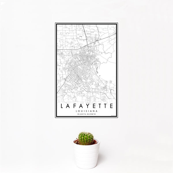 Lafayette - Louisiana Classic Map Print
