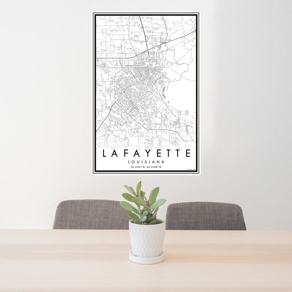 Lafayette - Louisiana Classic Map Print