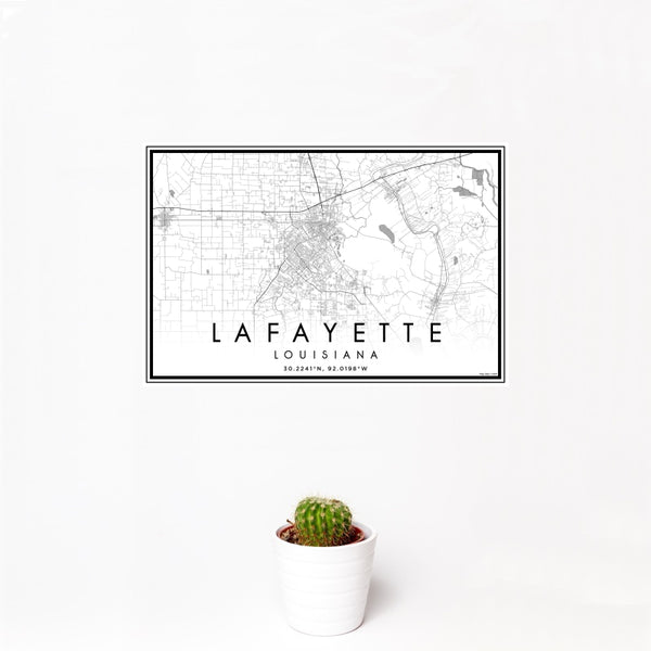 Lafayette - Louisiana Classic Map Print