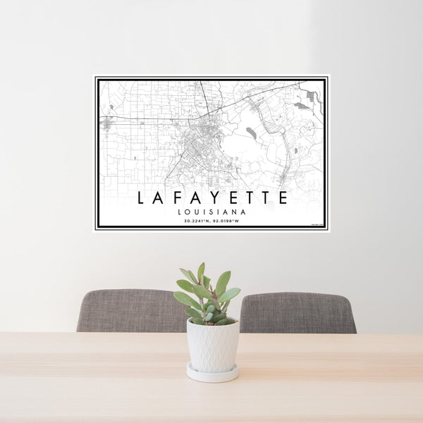Lafayette - Louisiana Classic Map Print