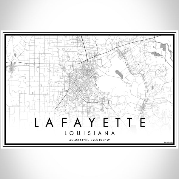 Lafayette - Louisiana Classic Map Print