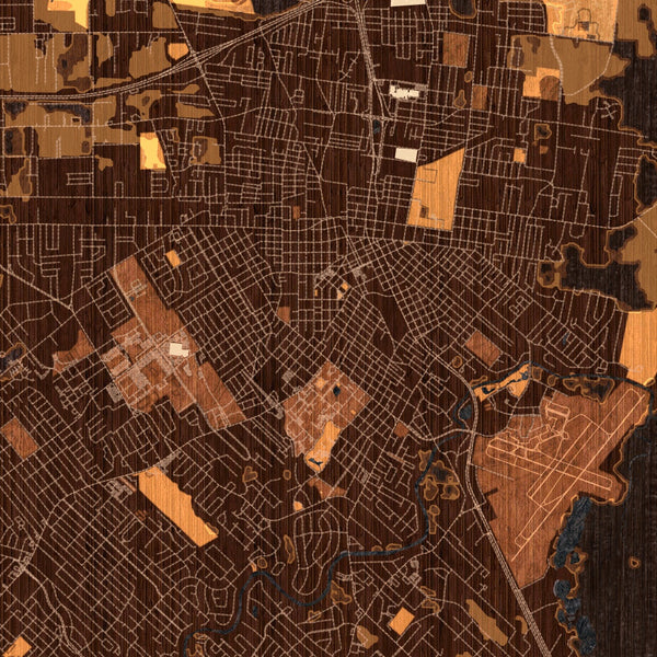 Lafayette - Louisiana Map Print in Ember