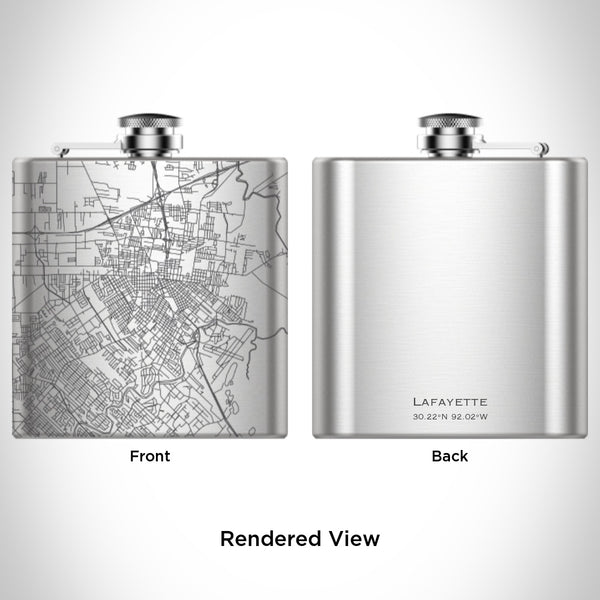 Lafayette - Louisiana Map Hip Flask