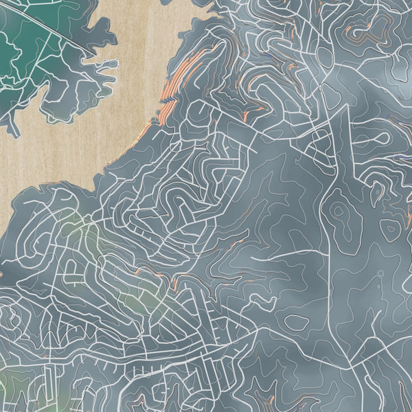 Lago Vista Texas Map Print in Afternoon Style Zoomed In Close Up Showing Details