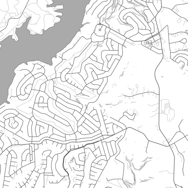 Lago Vista Texas Map Print in Classic Style Zoomed In Close Up Showing Details