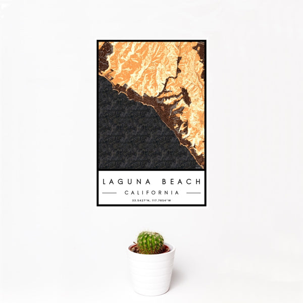 Laguna Beach - California Map Print in Ember