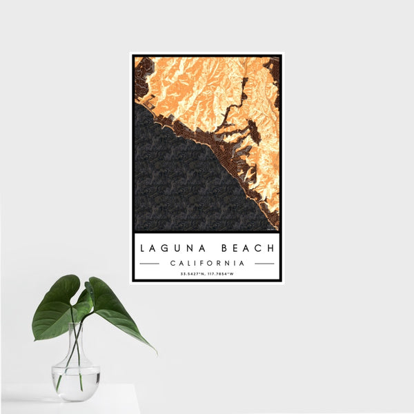 Laguna Beach - California Map Print in Ember