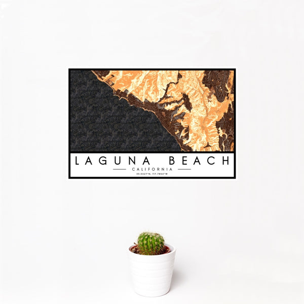 Laguna Beach - California Map Print in Ember