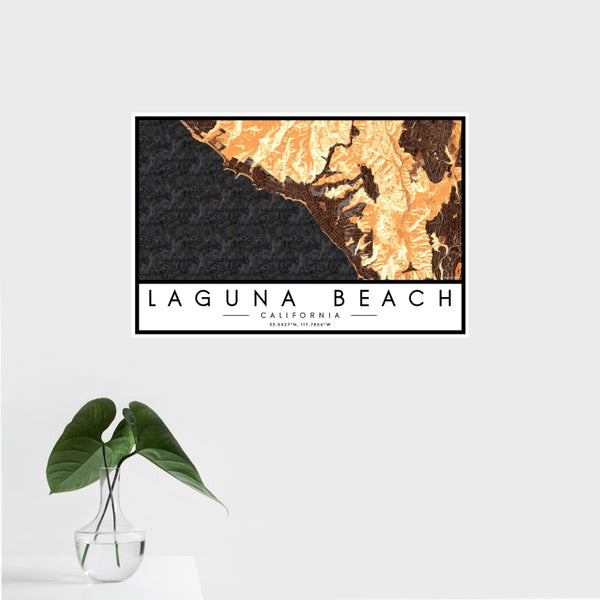 Laguna Beach - California Map Print in Ember