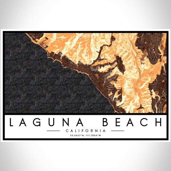 Laguna Beach - California Map Print in Ember
