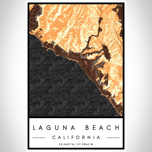 Laguna Beach - California Map Print in Ember