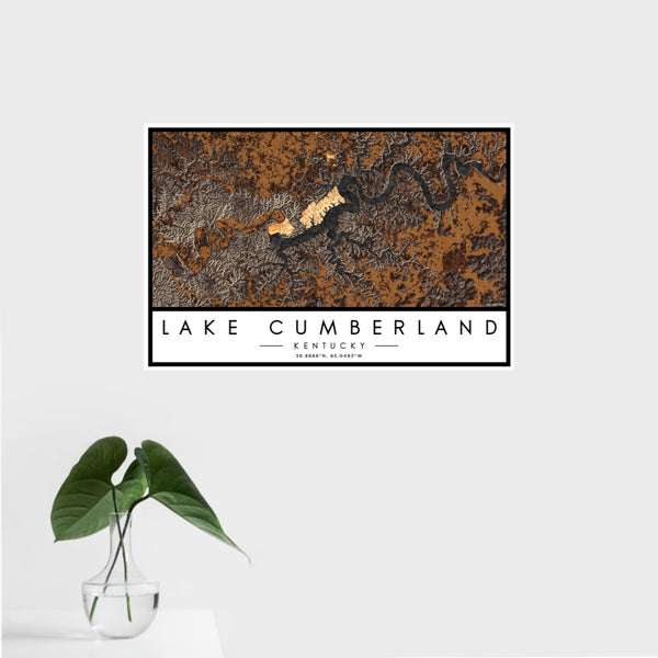Lake Cumberland - Kentucky Map Print in Ember