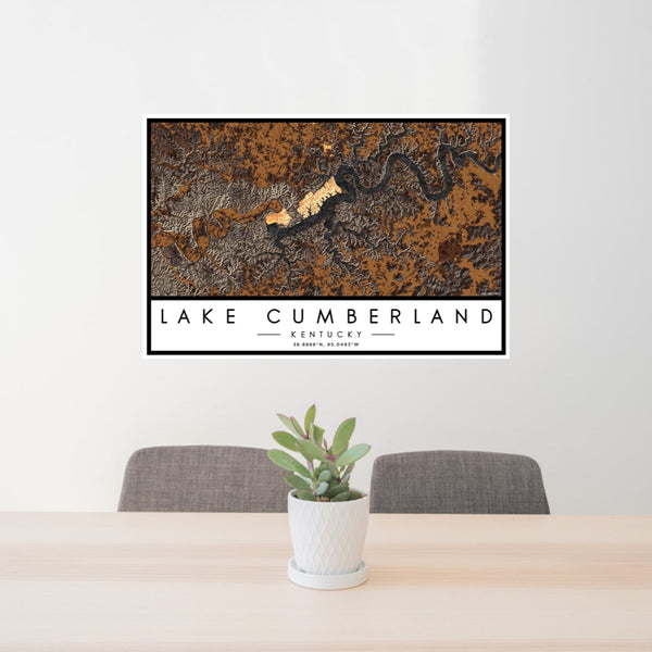 Lake Cumberland - Kentucky Map Print in Ember