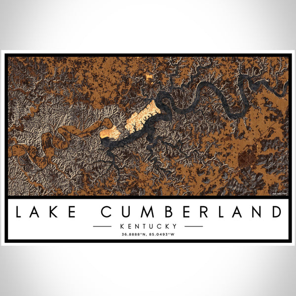 Lake Cumberland - Kentucky Map Print in Ember