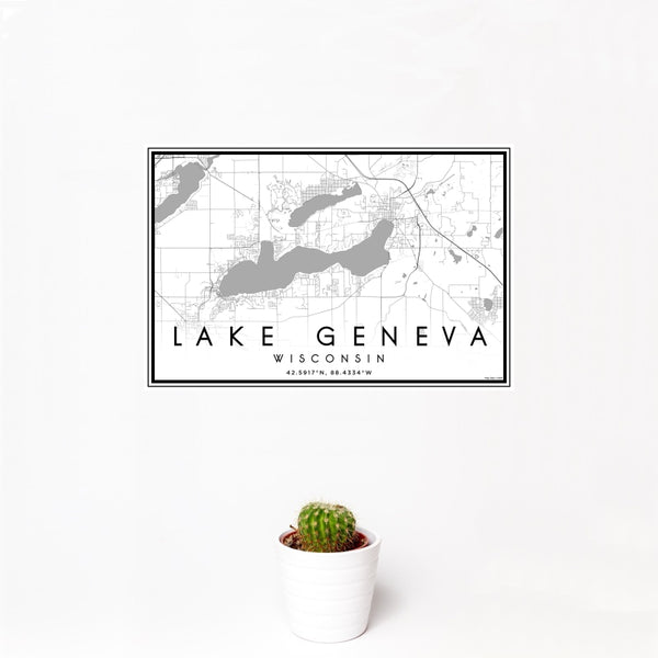 Lake Geneva - Wisconsin Classic Map Print