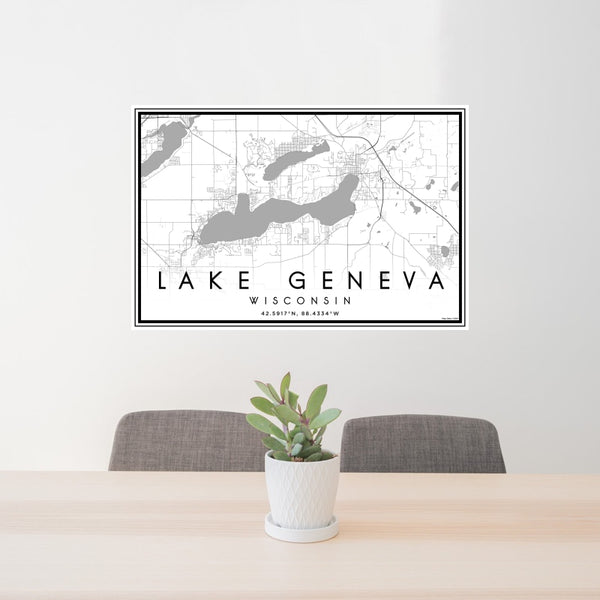Lake Geneva - Wisconsin Classic Map Print