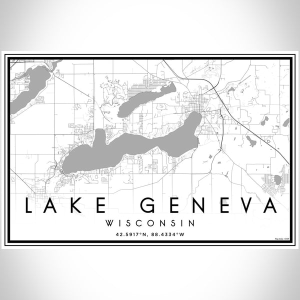 Lake Geneva - Wisconsin Classic Map Print